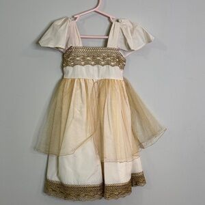 Well dressed wolf 24 months Elegant Cream and Gold Dress